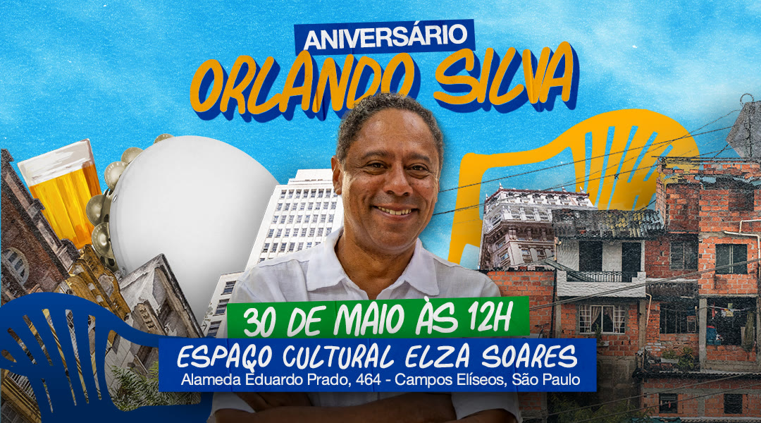 Aniversário Orlando Silva. 30 de maio às 12h, Espaço Cultural Elza Soares. Alameda Eduardo Prado, 464